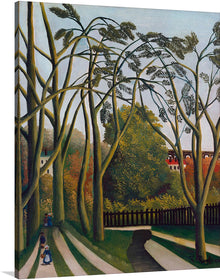  "The Banks of the Bi-vre near Bic-tre" is an oil-on-canvas painting executed in 1908-1909 by French artist Henri Rousseau. It was a painting of a scene around Bicetre. This working-class community lived on the southern edge of the Paris city around the Bievre River.&nbsp; The river is now buried underground as it crosses through a section of the city. 