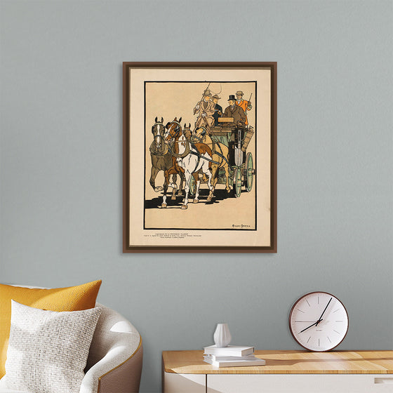 "Four Men on Horse-drawn Carriage", Edward Penfield