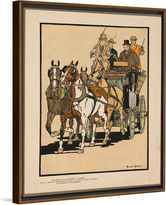 "Four Men on Horse-drawn Carriage", Edward Penfield