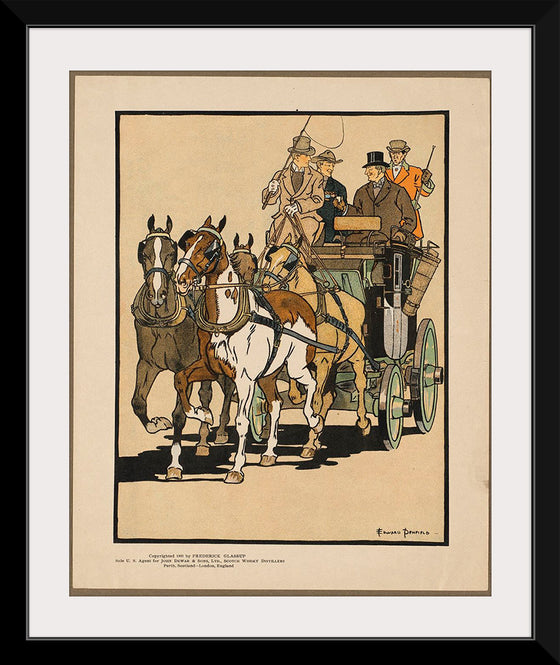 "Four Men on Horse-drawn Carriage", Edward Penfield