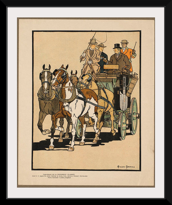 "Four Men on Horse-drawn Carriage", Edward Penfield