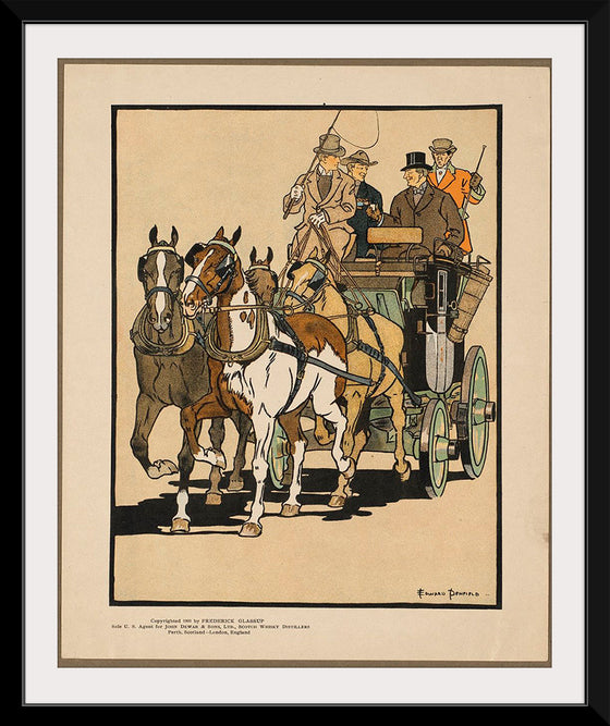 "Four Men on Horse-drawn Carriage", Edward Penfield