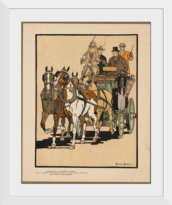 "Four Men on Horse-drawn Carriage", Edward Penfield