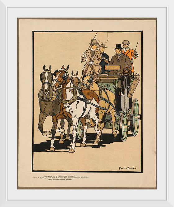 "Four Men on Horse-drawn Carriage", Edward Penfield