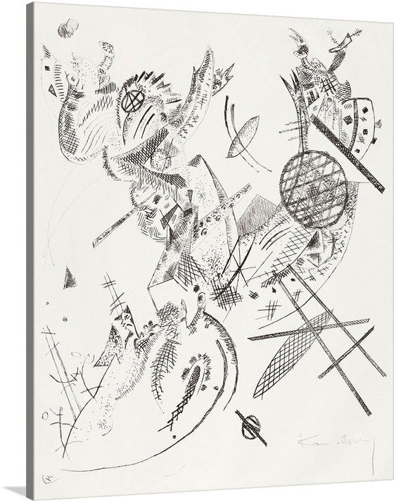 Wassily Kandinsky's Kleine Welten (Small Worlds) is a portfolio of ten prints, created in 1922, that explore the possibilities of abstraction. Each print is a unique and independent work, but they are all united by Kandinsky's interest in the expressive power of line, form, and color.