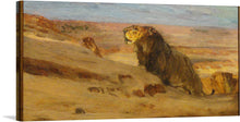  Transport yourself to the heart of the Sahara with this captivating print of Henry Ossawa Tanner's "Lions in the Desert," a masterpiece that captures the majesty and resilience of nature's apex predator.