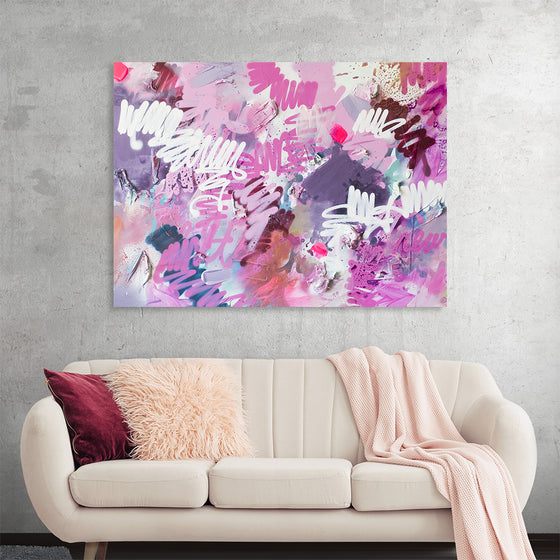 “Chalk (1 of 4)” by Kent Youngstrom is a captivating abstract print that dances with vibrant colors and intriguing textures. The fusion of pink, purple, white, and gray creates a mesmerizing depth, inviting viewers to explore its hidden stories. Hang this piece in your space, and let its dynamic energy breathe life into your surroundings.