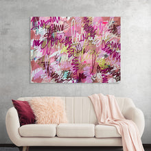  “Threelayercake” by Kent Youngstrom is a captivating piece of abstract art that exudes a vibrant and playful energy. The overlapping lines and scribbles in hues of pink, purple, blue, and white create a sense of movement and rhythm.