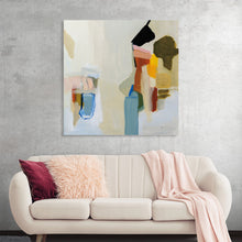  This print is an abstract artwork that would make a great addition to any home or office. The colors are soft and muted, creating a peaceful and calming atmosphere. The shapes and lines are bold and dynamic, making the piece visually interesting and engaging. The shapes are geometric and organic, with a large black in the top right corner. The lines are thick and thin, creating a sense of depth and dimension.