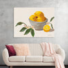 This vibrant artwork print, brimming with the freshness of summer, is a must-have for your collection. It features a bowl filled with sun-kissed lemons, their lusciousness vividly portrayed through each brush stroke. A sprig of blossoming white flowers and a halved lemon add to the composition’s allure, creating a lively and refreshing scene. 