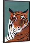 "Colorful Tiger on Teal Crop", Pamela Munger