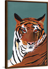 "Colorful Tiger on Teal Crop", Pamela Munger