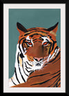 "Colorful Tiger on Teal Crop", Pamela Munger