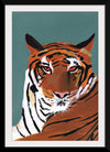 "Colorful Tiger on Teal Crop", Pamela Munger