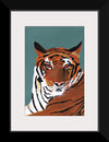 "Colorful Tiger on Teal Crop", Pamela Munger