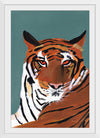 "Colorful Tiger on Teal Crop", Pamela Munger