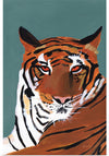 "Colorful Tiger on Teal Crop", Pamela Munger