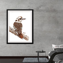  Immerse yourself in the enchanting allure of “Laughing Kookaburra #18” by Girija Kulkarni. This exquisite print captures the majestic kookaburra perched gracefully, its intricate feathers painted with meticulous detail, evoking a sense of natural beauty and freedom. The artwork’s lifelike precision, combined with an artistic flair, makes it a captivating addition to any space.