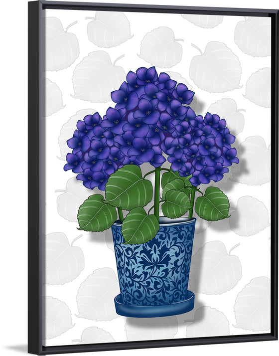 "Blue Pot Purple Hydrangeas", Ann Hutchinson