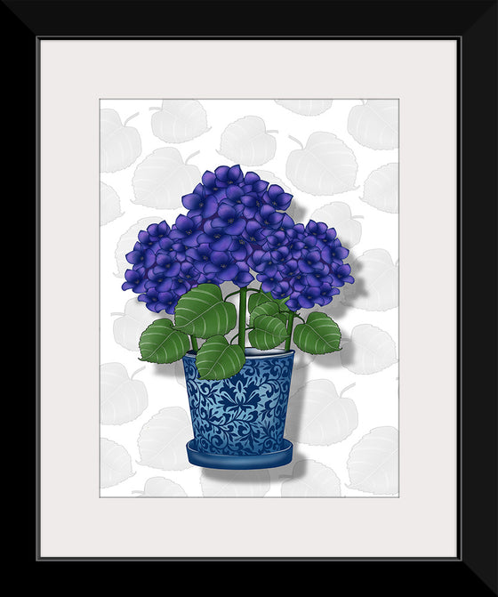 "Blue Pot Purple Hydrangeas", Ann Hutchinson