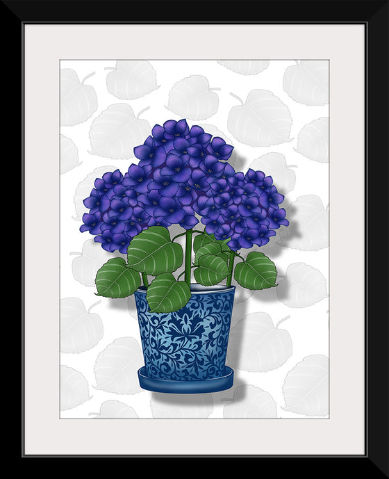 "Blue Pot Purple Hydrangeas", Ann Hutchinson