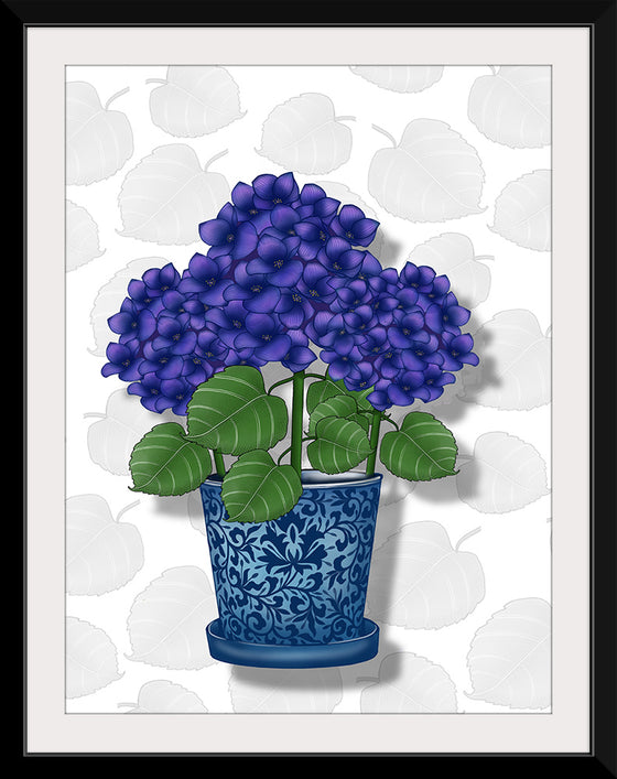 "Blue Pot Purple Hydrangeas", Ann Hutchinson