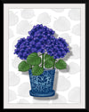 "Blue Pot Purple Hydrangeas", Ann Hutchinson