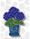 "Blue Pot Purple Hydrangeas", Ann Hutchinson