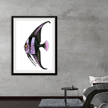  Dive into the enigmatic depths of “Purple Batfish” by Ann Hutchinson, a mesmerizing artwork that encapsulates the mysterious allure of the underwater world. Each print captures the intricate details and vibrant hues, bringing to life a batfish that seems to dance in the silent symphony of the deep sea. The purple scales glisten with an otherworldly glow, and each fin is crafted with meticulous precision, evoking a sense of motion and grace.