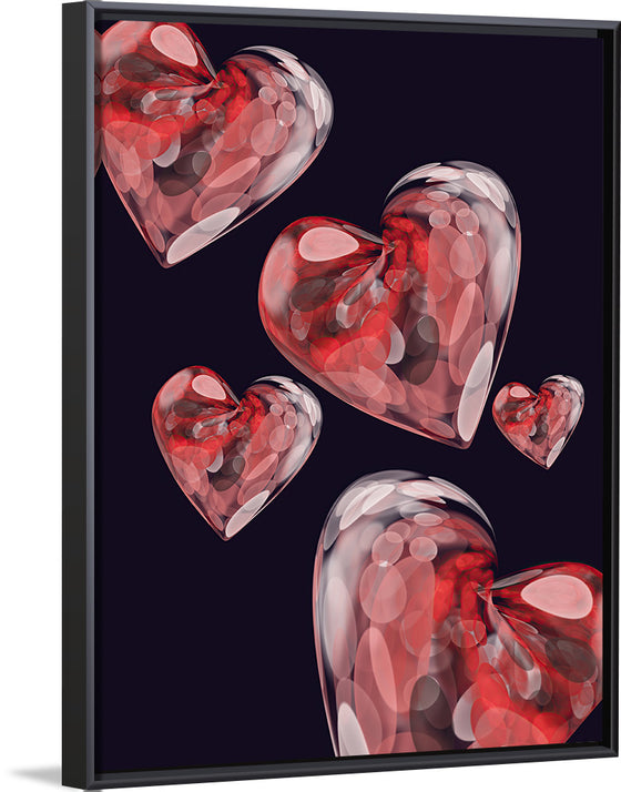 "Valentine Glass Hearts", Ann Hutchinson