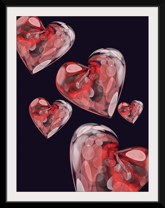 "Valentine Glass Hearts", Ann Hutchinson