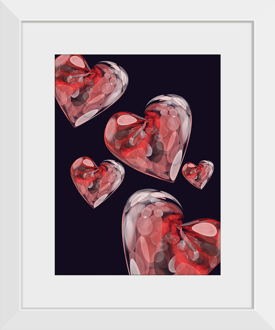 "Valentine Glass Hearts", Ann Hutchinson