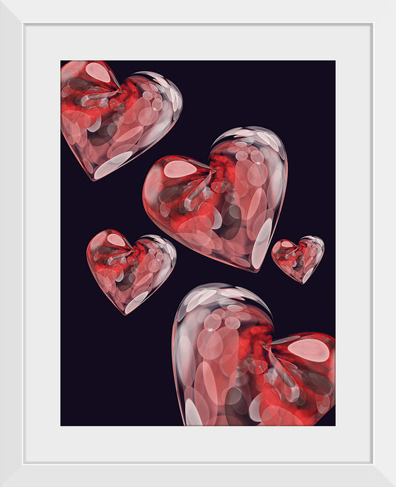 "Valentine Glass Hearts", Ann Hutchinson