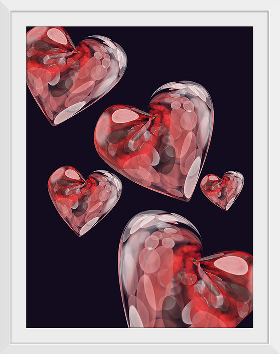"Valentine Glass Hearts", Ann Hutchinson