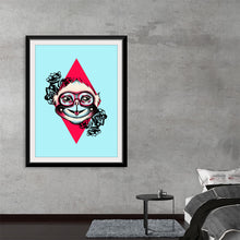  “2020 Monkey” is a vibrant and playful piece of art that captures the lively spirit of our primate friends. The artwork, set against a light blue backdrop, features a red diamond shape surrounded by black and white roses. This print is not just an artwork but an experience, transforming any space into a sanctuary of aesthetic and emotional resonance. Ideal for adding an element of mystique and elegance to any space, this print promises to be a conversation starter.