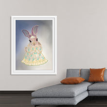   “Princess Ava” by Ava Leopold is a mesmerizing artwork that captures the whimsical elegance of a regal rabbit adorned in a lavish dress. The intricate detailing and vibrant colors breathe life into this enchanting creature, making it a centerpiece of any room. Every brushstroke tells a story of majesty and fantasy, inviting viewers into a world where elegance meets whimsy. 