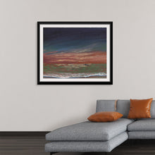  Immerse yourself in the serene beauty of “Mystery” by Cielo Alegre. This exquisite print captures the dance between the celestial and terrestrial—a silent conversation where starlit skies meet restless seas. The midnight blues, passionate reds, and serene whites evoke calm and reflection. Each brushstroke weaves secrets, inviting you to lose yourself in its depths. 