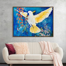  “The Good Life Cockatoo” is a mesmerizing artwork that captures the essence of freedom and vibrancy—an ideal piece to elevate the aesthetics of your space. The print showcases a majestic cockatoo in mid-flight, its wings spread wide, embodying grace and power.