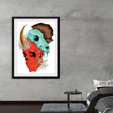  “Horned Skull” by Marta Tesoro is a captivating watercolor piece that beckons viewers into a mysterious realm. The juxtaposition of the skull’s stark contours against the ethereal, fluid strokes creates an enigmatic tension. The intricately detailed horns, reminiscent of ancient symbols, evoke a sense of primal power and mysticism. 