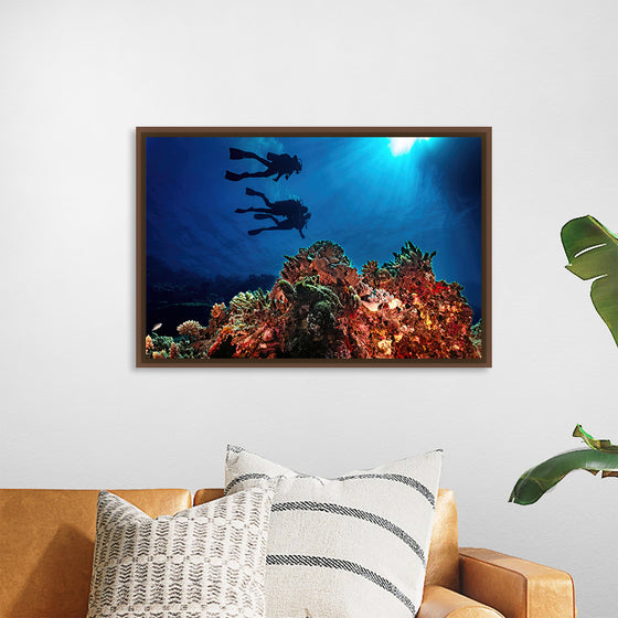 "Underwater Animals – Divers Above the Corals 3", Victor Hawk