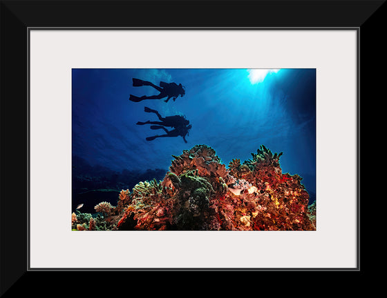 "Underwater Animals – Divers Above the Corals 3", Victor Hawk