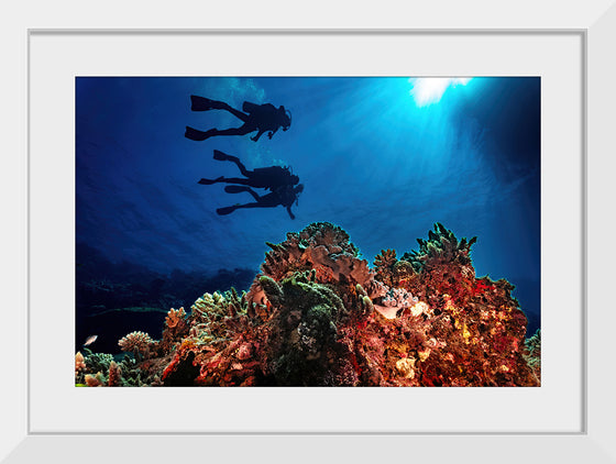 "Underwater Animals – Divers Above the Corals 3", Victor Hawk