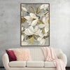 “Magnolia-Simplicity-Neutral-Gray” by Silvia Vassileva: Immerse yourself in the serene beauty of this exquisite artwork. Against a sophisticated neutral gray backdrop, delicate magnolia blossoms come to life with meticulous brushwork. Each petal and leaf evokes a sense of freshness and tranquility. The harmonious blend of soft whites and subtle golden hues makes it a versatile masterpiece that complements a variety of interior styles. 