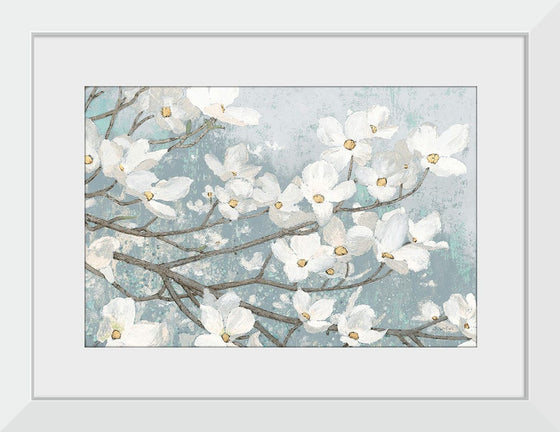 “Dogwood Blossoms II Blue Gray Crop“, James Wiens