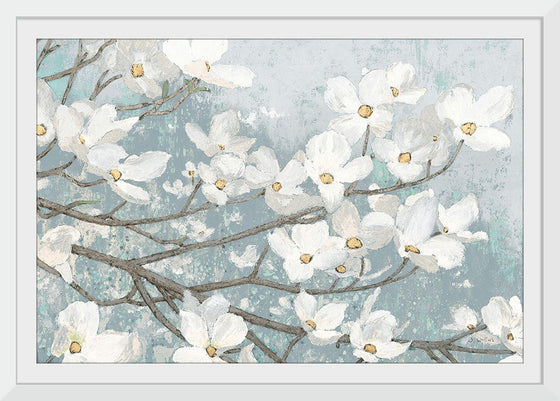 “Dogwood Blossoms II Blue Gray Crop“, James Wiens