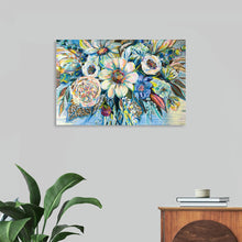  “Unity Blue” by Jeanette Vertentes: Immerse yourself in the serene beauty of this exquisite print. The field of delicate daisies, each petal and leaf brought to life with meticulous detail and vibrant hues, captures the ethereal charm of nature. 