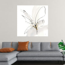  Immerse yourself in the serene beauty of “Cool Gray VII” by Chris Paschke. Every brushstroke captures the delicate elegance of a flower, with gentle grays that evoke a sense of calm and sophistication. The minimalist design accentuates graceful lines and soft contours, making it perfect for modern or contemporary spaces. 