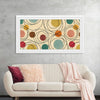 In the Round by Wild Apple is a vibrant and playful abstract print that brings a burst of color and energy to any space. The artwork features a dynamic composition of overlapping circles and swirls in a variety of bold hues, creating a visually stimulating and uplifting experience. The piece's retro-inspired aesthetic and cheerful color palette make it a perfect addition to contemporary or mid-century modern interiors.