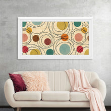  In the Round by Wild Apple is a vibrant and playful abstract print that brings a burst of color and energy to any space. The artwork features a dynamic composition of overlapping circles and swirls in a variety of bold hues, creating a visually stimulating and uplifting experience. The piece's retro-inspired aesthetic and cheerful color palette make it a perfect addition to contemporary or mid-century modern interiors.