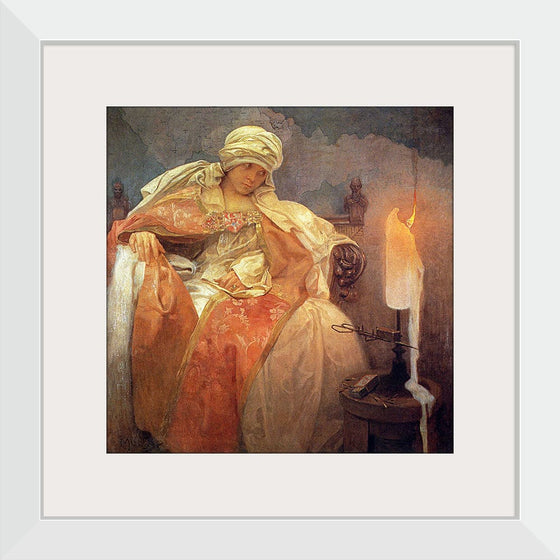 “Woman With a Burning Candle (1933)”, Alphonse Mucha